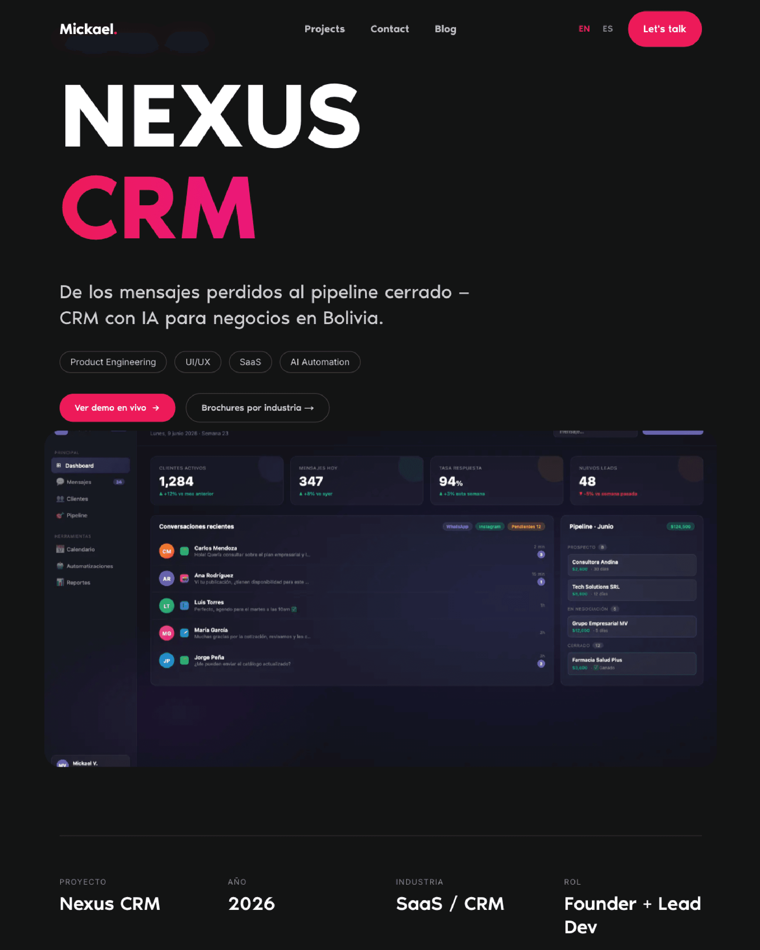 Portfolio case study page