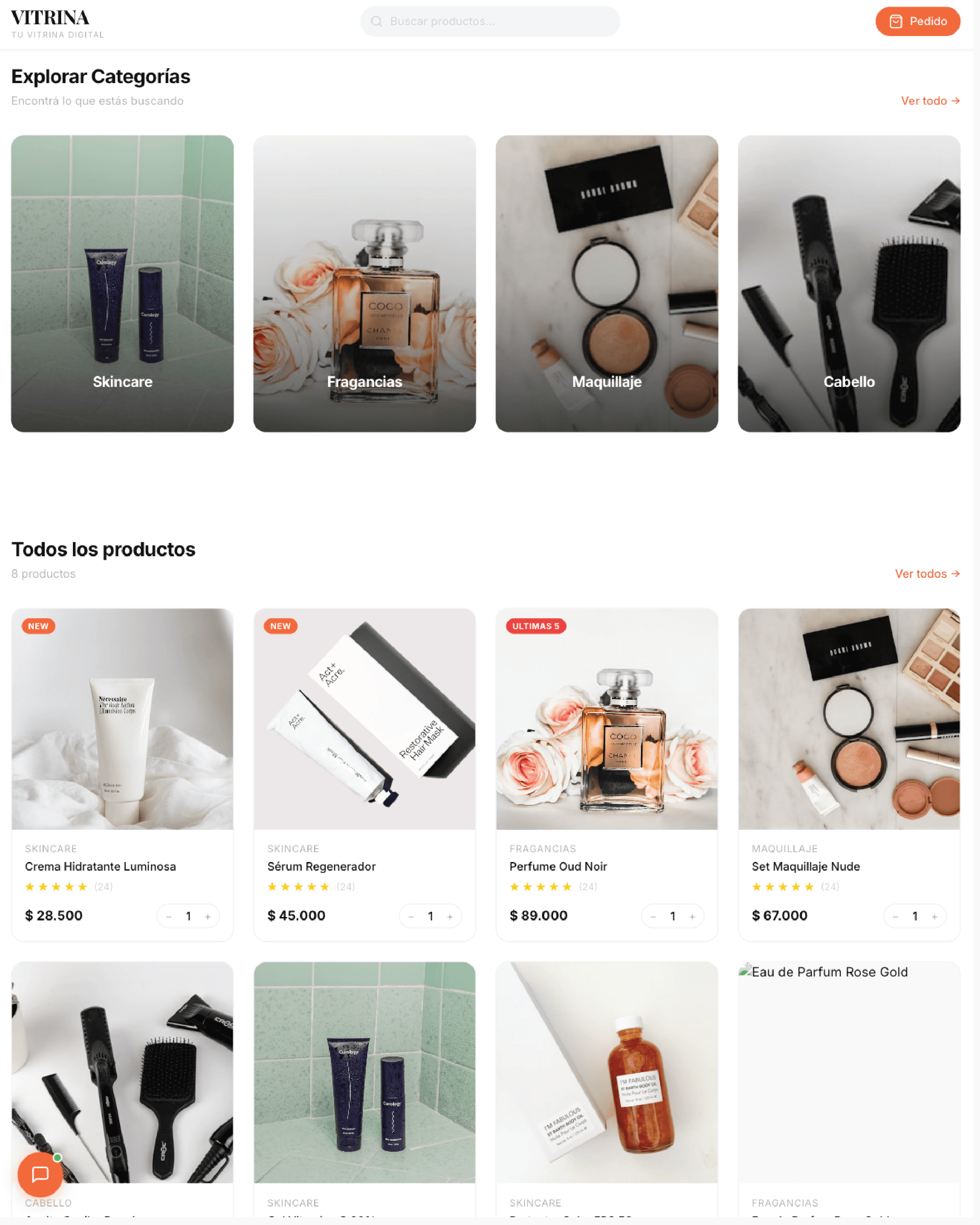 Vitrina product grid